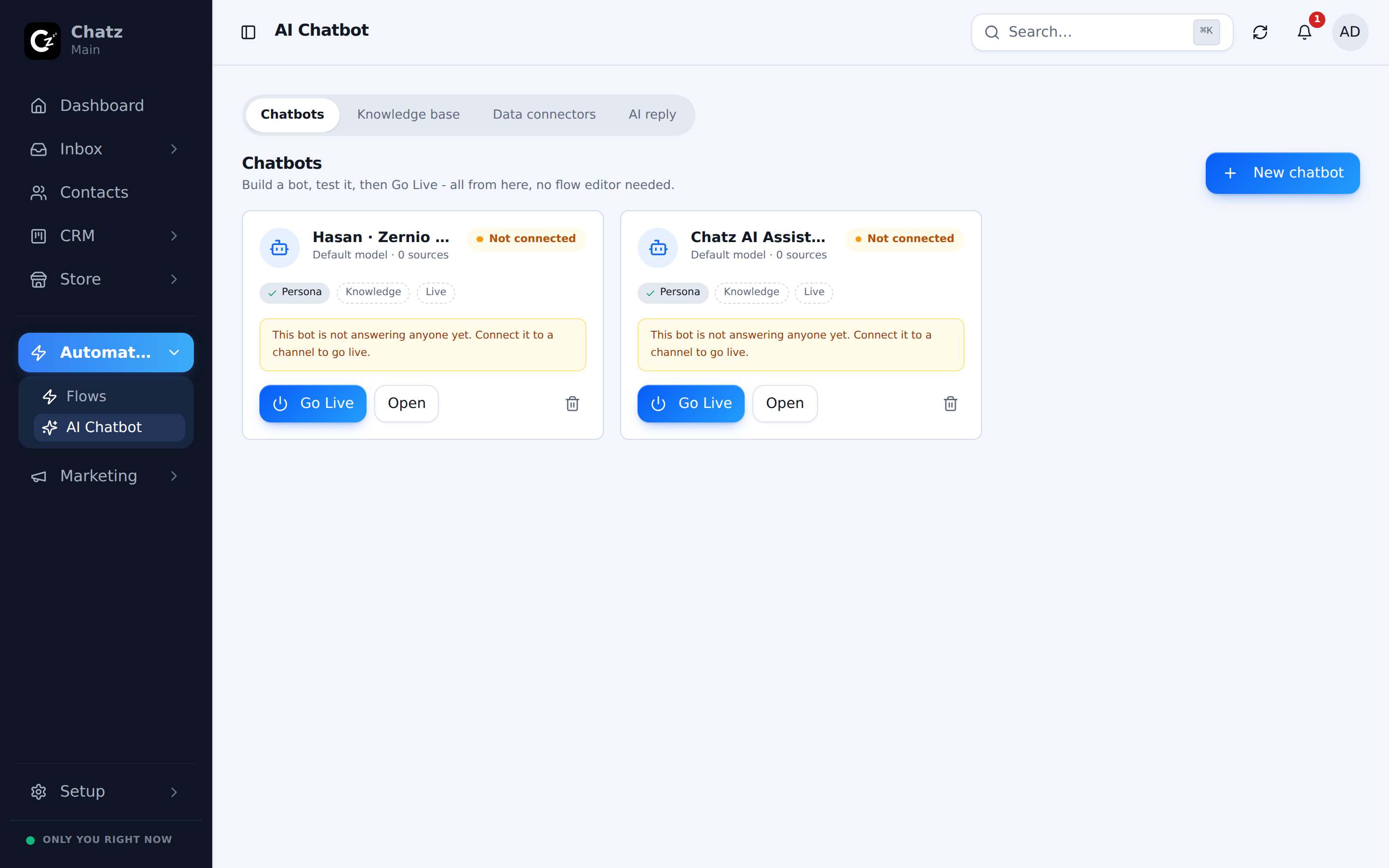 The AI Chatbots list