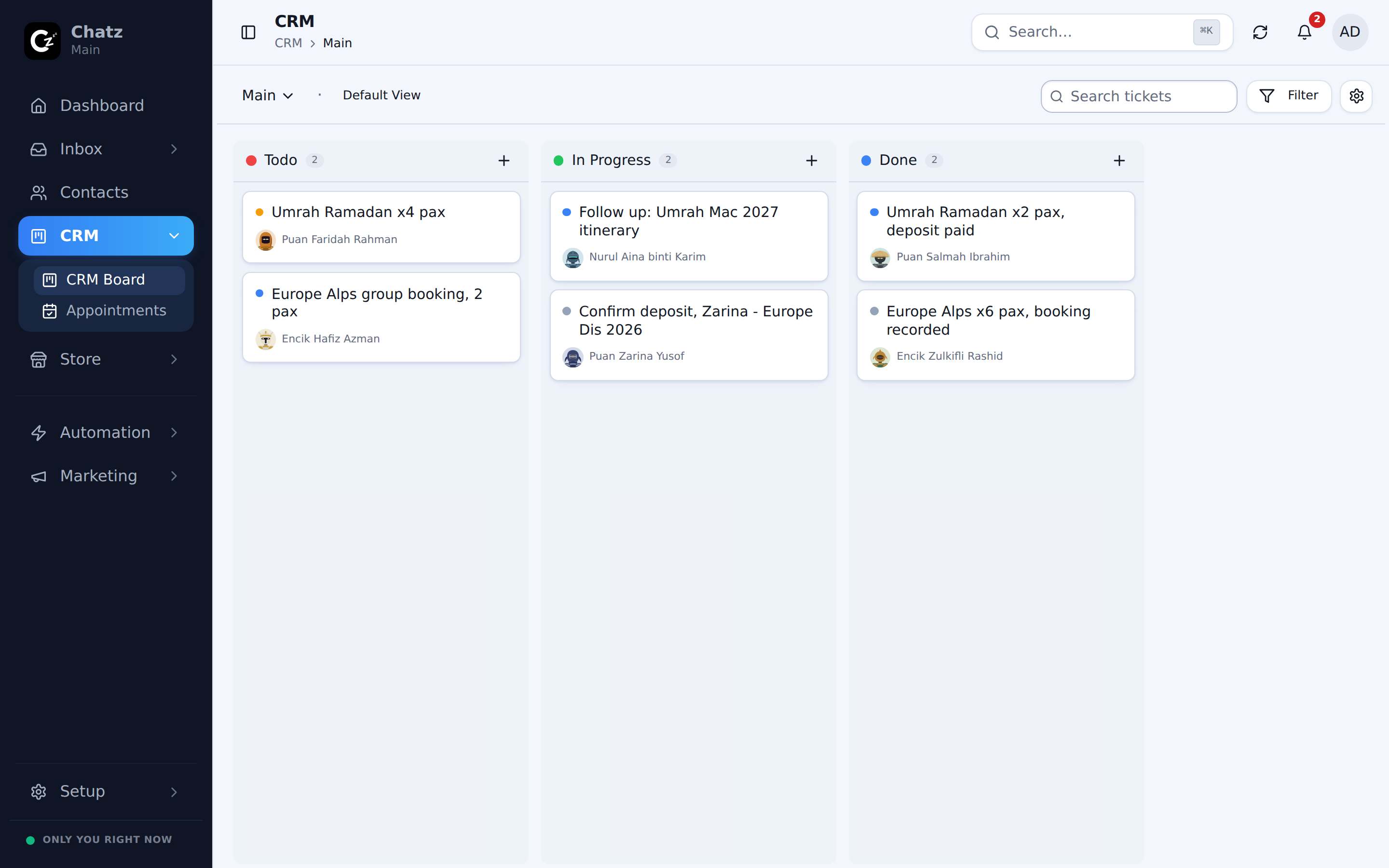 The CRM board